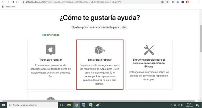 Verificar desde la web de Apple 2