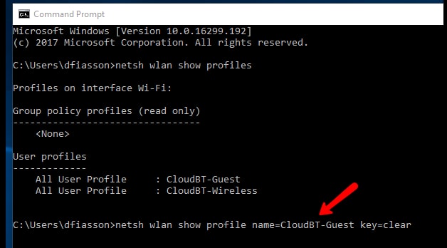 ver wifi windows 10